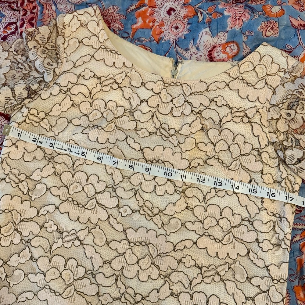 Vintage '60s Lace Overlay Dress in Cream - Picture 3 of 6